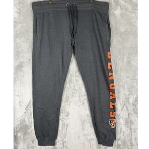 NFL Juniors Cincinnati Bengals Jogger Sweatpants Charcoal‎ Gray Orange Logo L